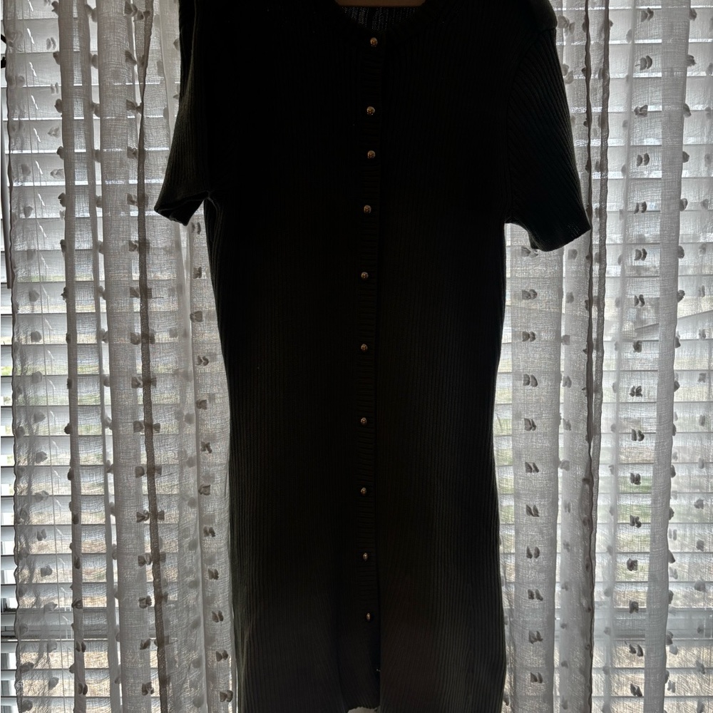 French Connection Sage Green Dress with Gold details